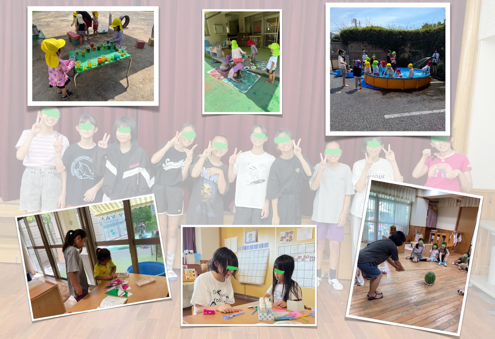 ８月の園だより　卒園生のボランティア